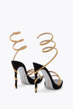 Margot Platform Black And Gold Sandals