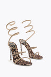 Cleo Leopard Printed Embellished Sandals