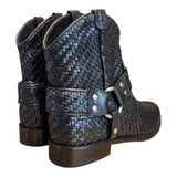 Strap Low Flat Boot Black