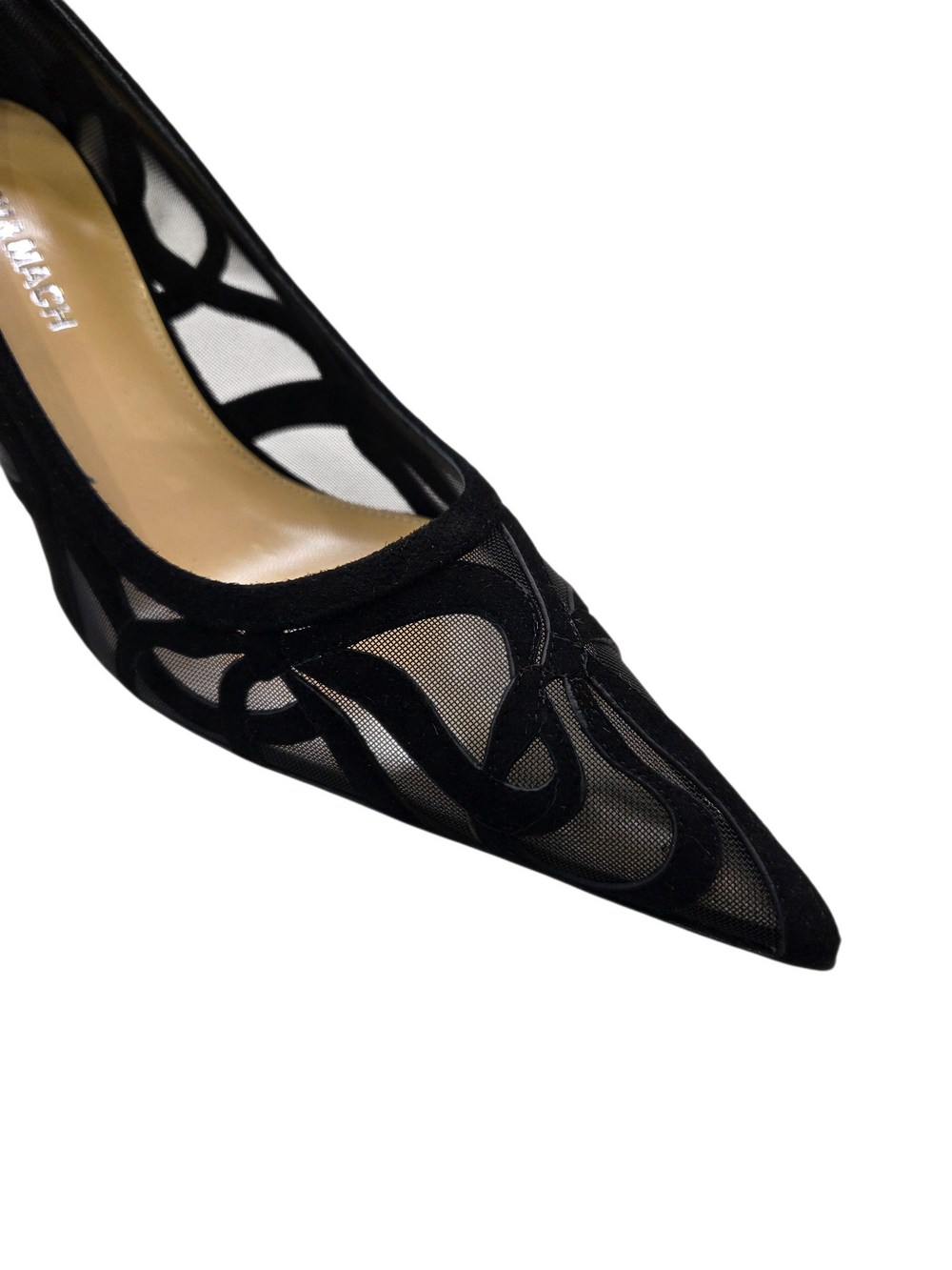 Ribbon Bow Black Suede Pump