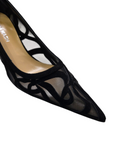 Ribbon Bow Black Suede Pump