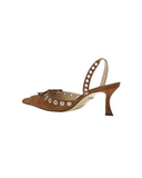 Crystallised Light Brown Slingback