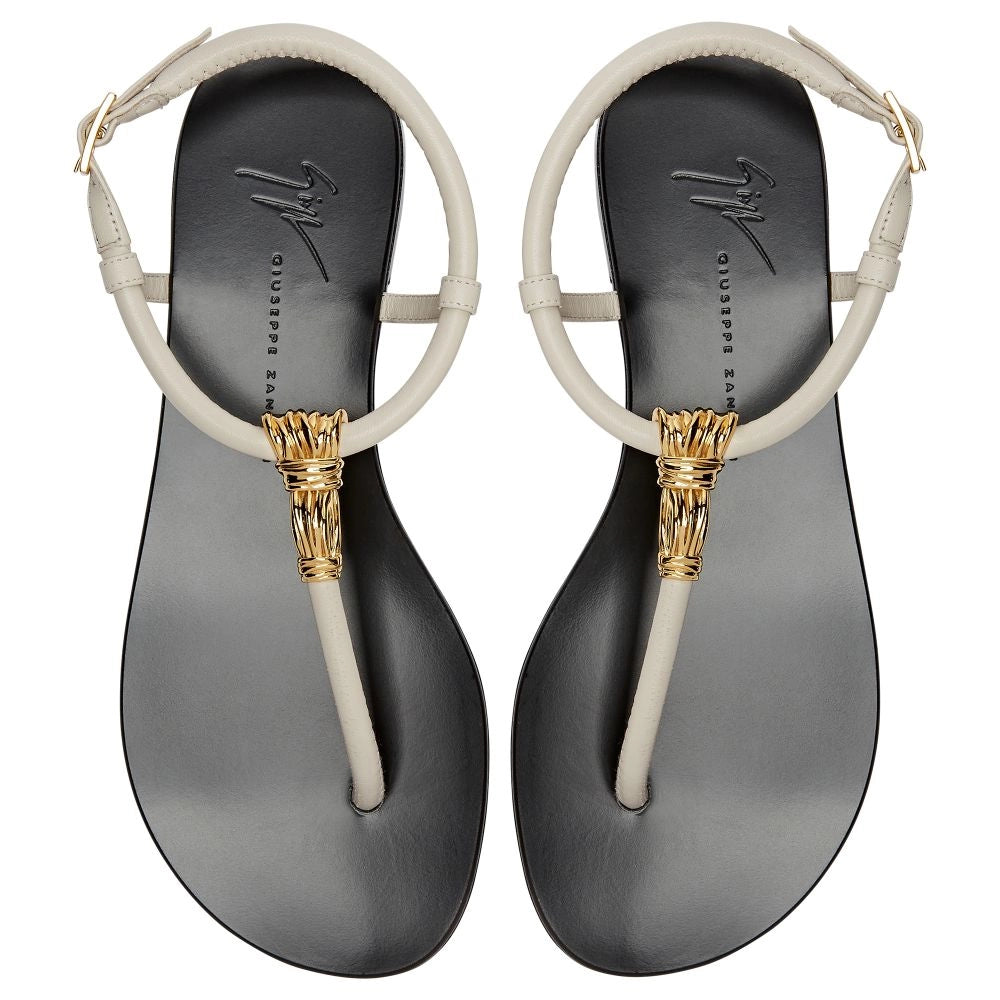 Tie Flat white Sandal