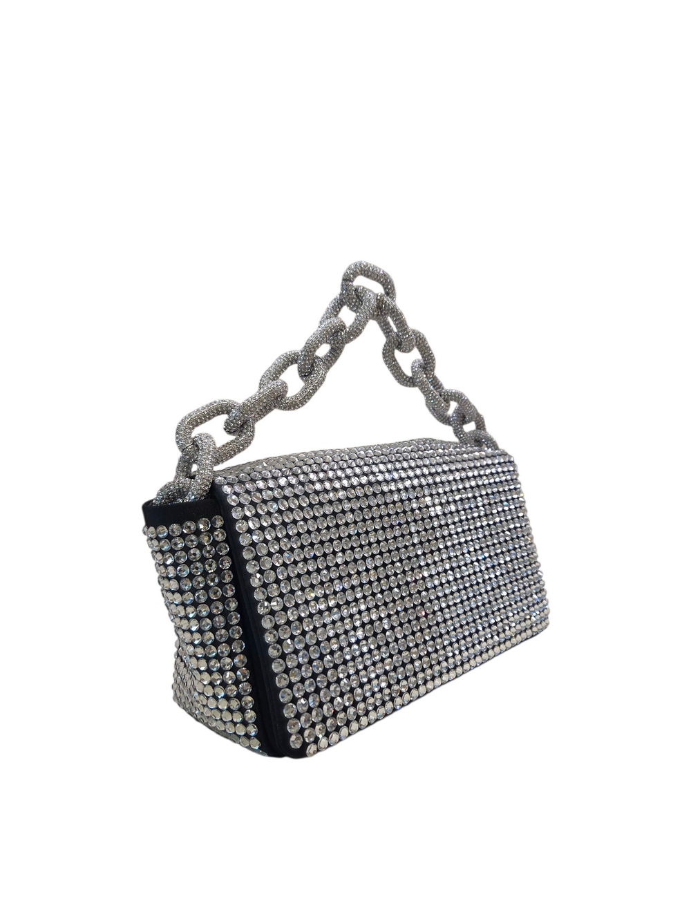 My Dream Satin Black and Crystal Bag - GEDEBE - Liberty Shoes Australia