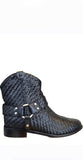 Strap Low Flat Boot Black