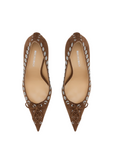 Crystallised Corset Light Brown Pump