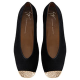 Georgia Metal Suede Ballet Flats