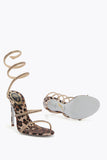 Cleo Leopard Printed Embellished Sandals