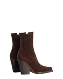 Dallas Embroidered Chocolate Suede Boots