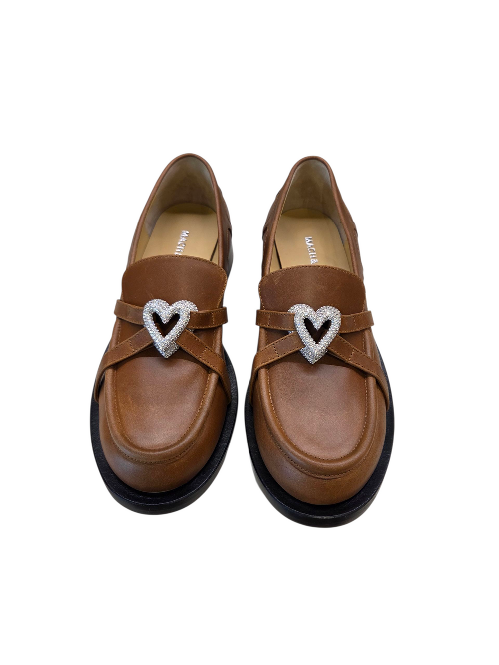 Double Heart Tan Loafers