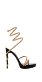 Margot Platform Black And Gold Sandals