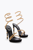 Margot Platform Black And Gold Sandals