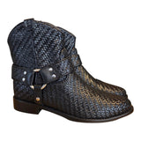Strap Low Flat Boot Black