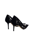 Ribbon Bow Black Suede Pump