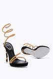 Margot Platform Black And Gold Sandals