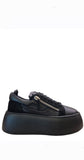 GZ Maxi Black Leather Sneakers