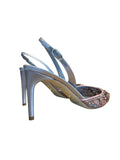 Christy Embellished Grey And Pink Sling-Back Pumps