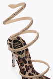Cleo Leopard Printed Embellished Sandals