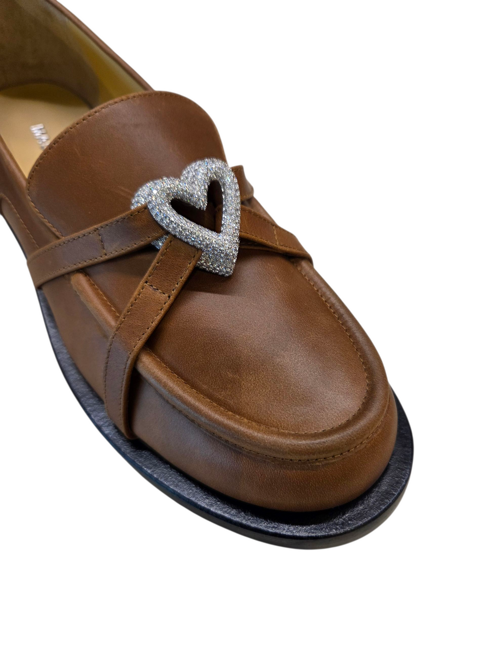 Double Heart Tan Loafers