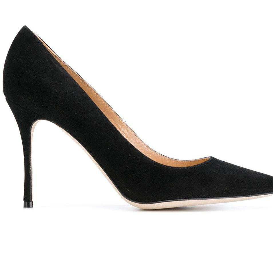 Godiva Black Suede Pump (10.5 cm heel) - SERGIO ROSSI - Liberty Shoes Australia