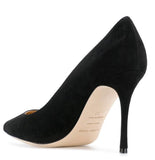 Godiva Black Suede Pump (10.5 cm heel) - SERGIO ROSSI - Liberty Shoes Australia