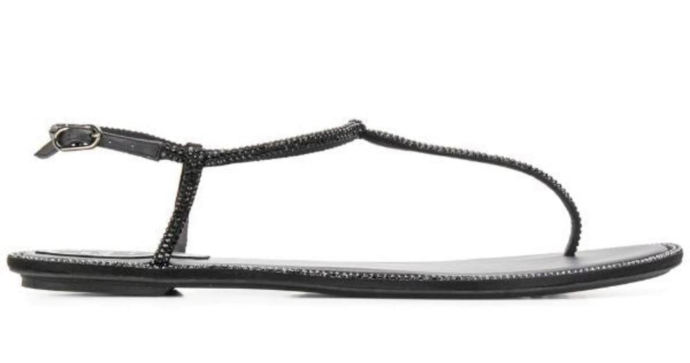 Diana Black Crystal Embellished Sandals - Rene Caovilla - Liberty Shoes Australia