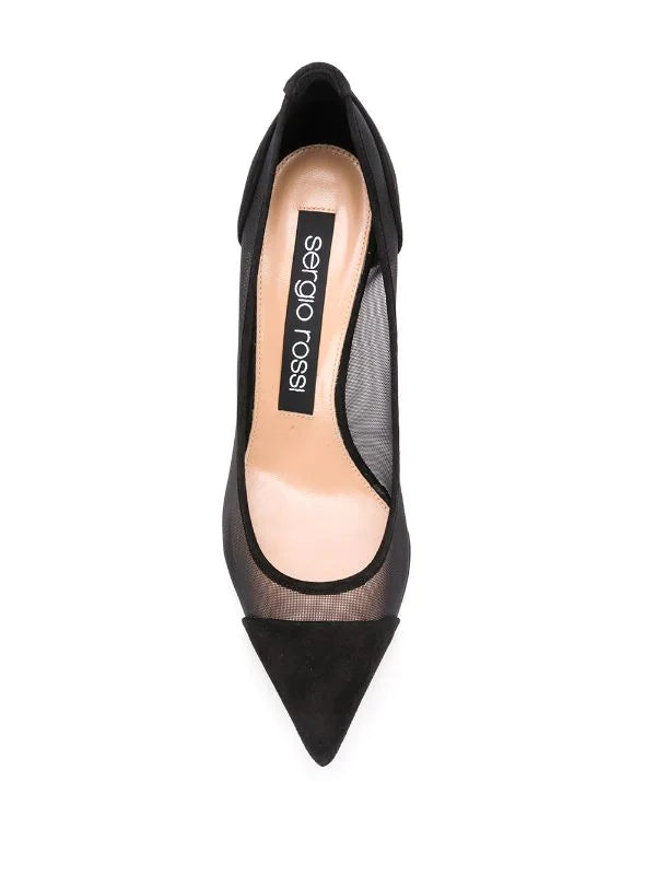 Godiva Black Mesh Pumps - SERGIO ROSSI - Liberty Shoes Australia