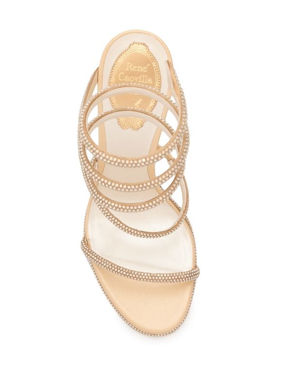 Cleo Gold Strass Sandals - Rene Caovilla - Liberty Shoes Australia