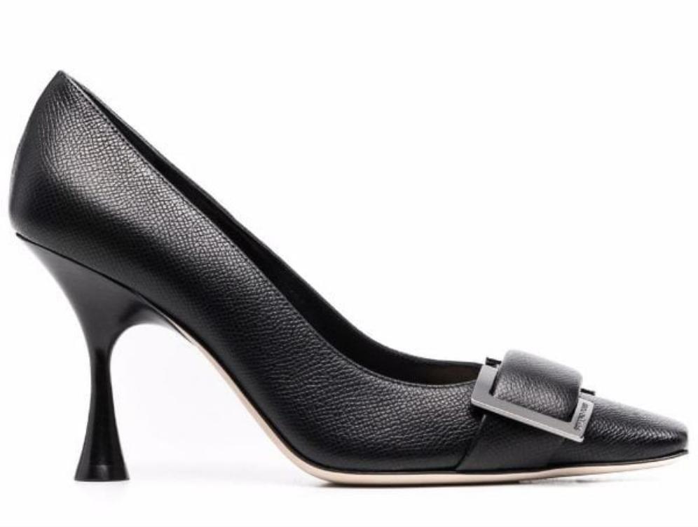 SR Twenty Black Leather Pumps - SERGIO ROSSI - Liberty Shoes Australia