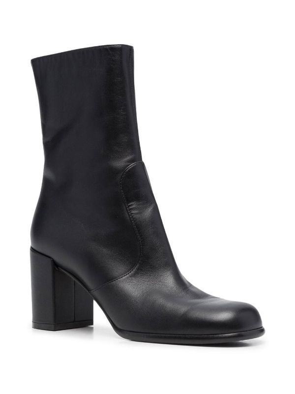 SR Aden Black Leather Ankle Boots - SERGIO ROSSI - Liberty Shoes Australia