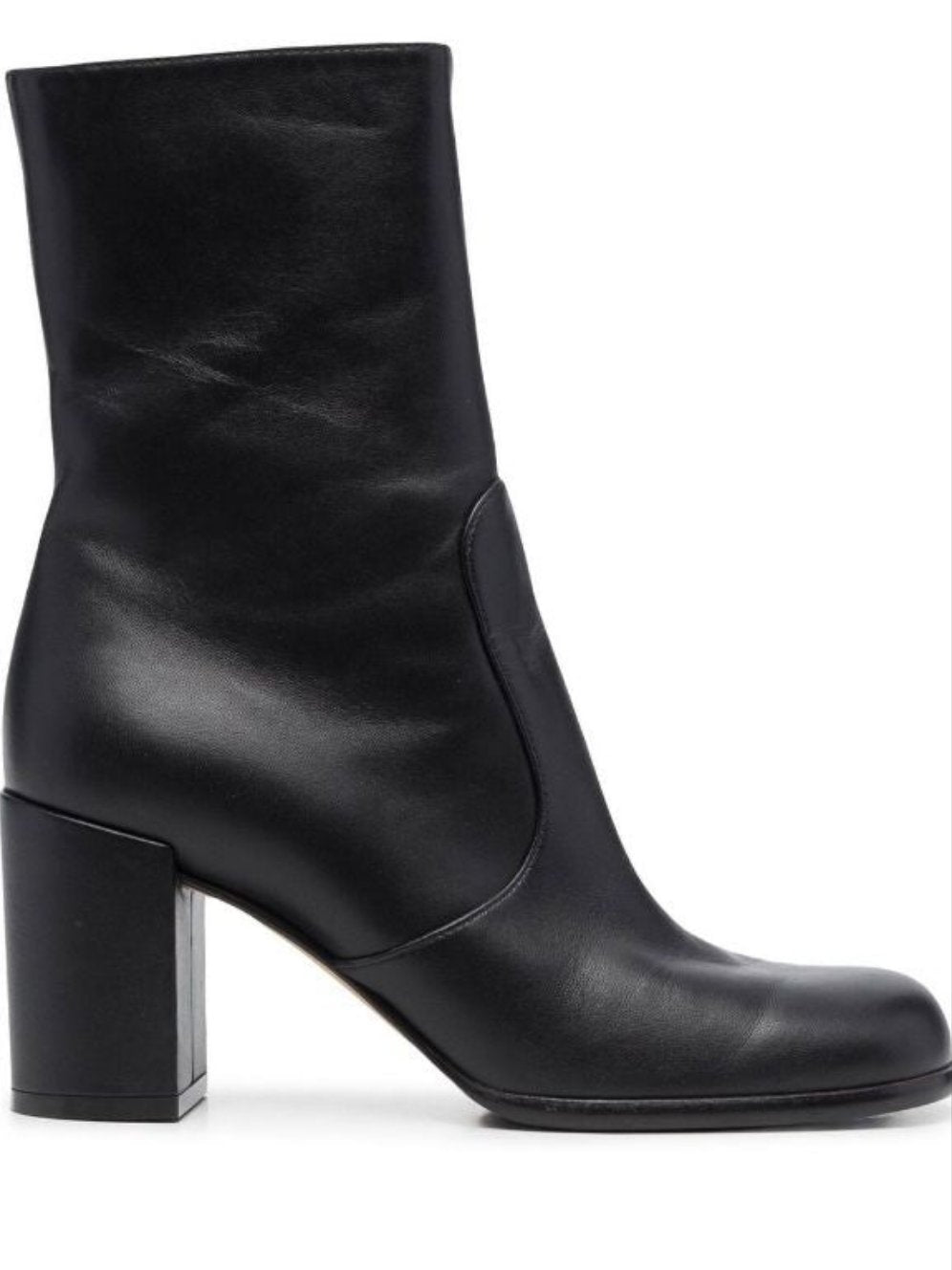 SR Aden Black Leather Ankle Boots - SERGIO ROSSI - Liberty Shoes Australia