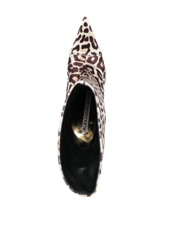 Raquel Leopard Velvet Boots - Alexandre Vauthier - Liberty Shoes Australia