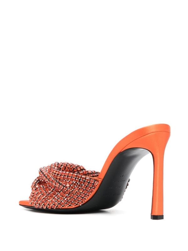 Evangelie Orange Crystal Mules - SERGIO ROSSI - Liberty Shoes Australia
