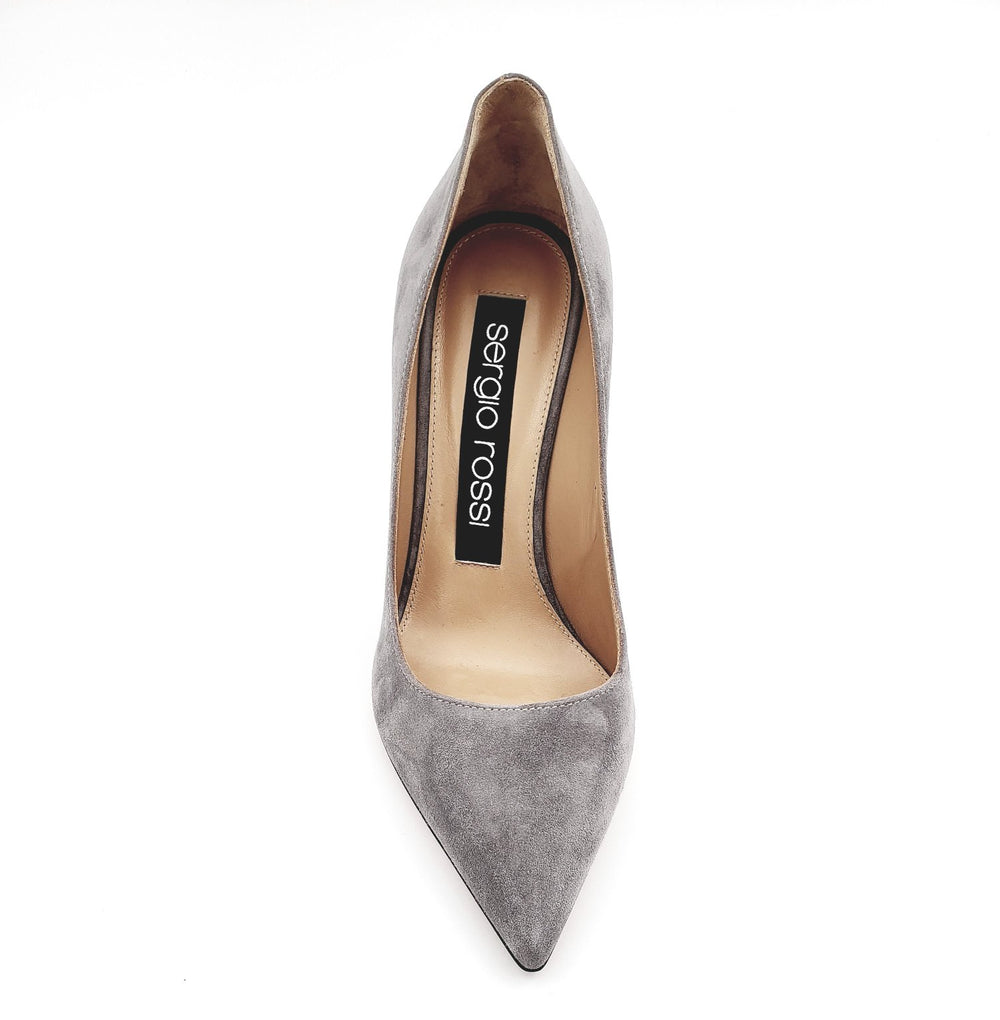 Godiva Grey Suede Pump - SERGIO ROSSI - Liberty Shoes Australia