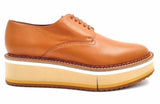 Brook Tan Leather Platform Derby - Clergerie - Liberty Shoes Australia