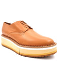 Brook Tan Leather Platform Derby - Clergerie - Liberty Shoes Australia