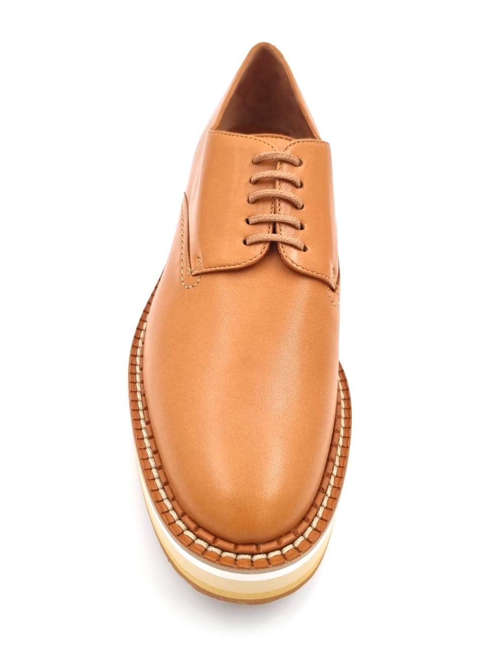 Brook Tan Leather Platform Derby - Clergerie - Liberty Shoes Australia