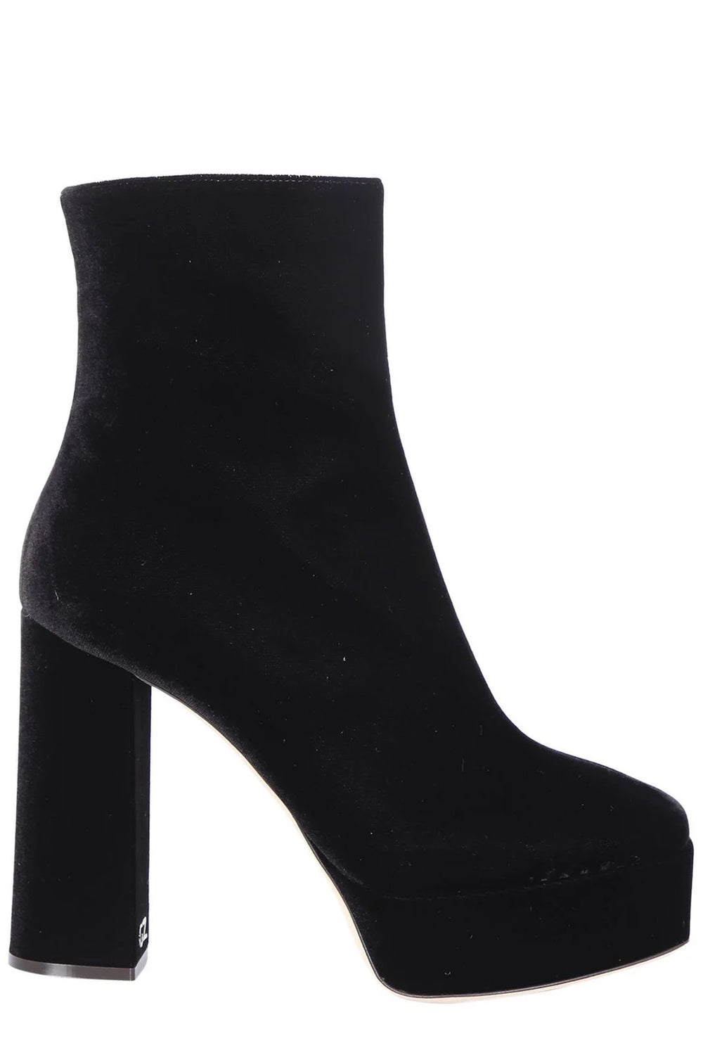 Black velvet platform boots deals