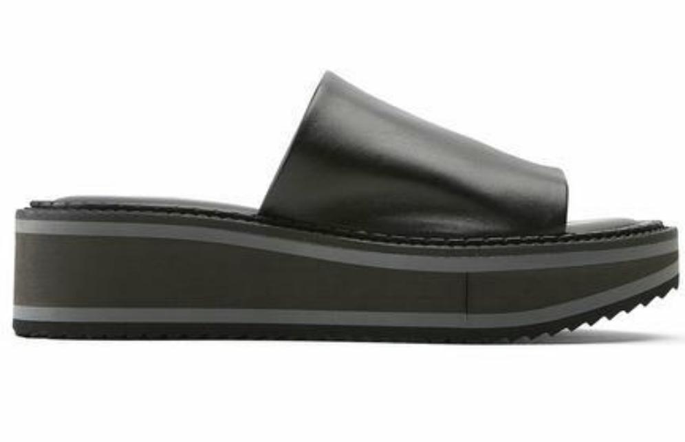 Fast 6 Black Leather Slide - Clergerie - Liberty Shoes Australia