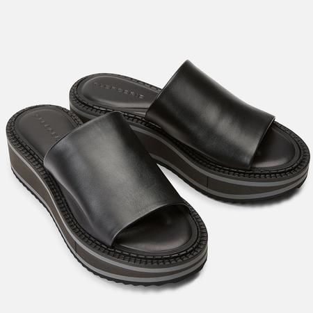 Fast 6 Black Leather Slide - Clergerie - Liberty Shoes Australia