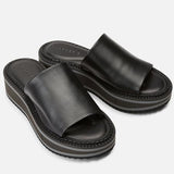 Fast 6 Black Leather Slide - Clergerie - Liberty Shoes Australia