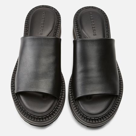 Fast 6 Black Leather Slide - Clergerie - Liberty Shoes Australia