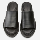 Fast 6 Black Leather Slide - Clergerie - Liberty Shoes Australia