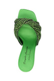 Evangelie Green Crystal Mules - SERGIO ROSSI - Liberty Shoes Australia
