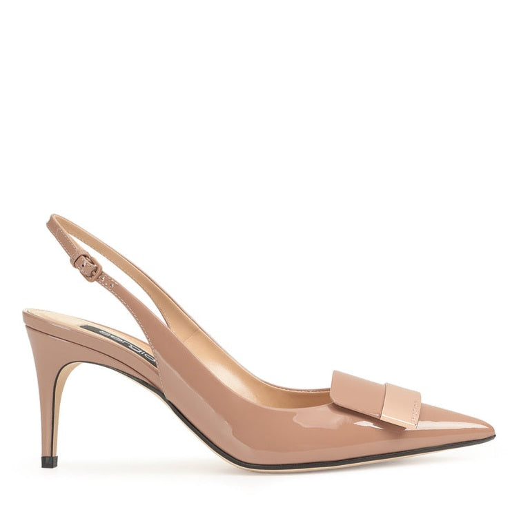 Sr1 Nude Patent Slingback - SERGIO ROSSI - Liberty Shoes Australia