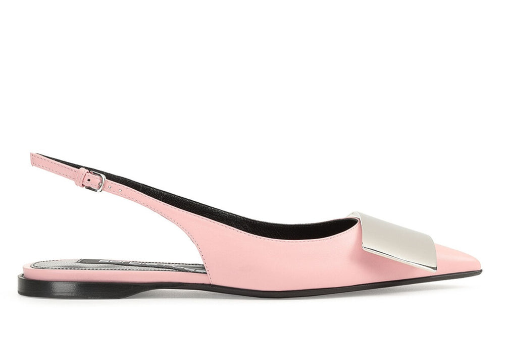 Sr Mirion Pink Slingback Flats - SERGIO ROSSI - Liberty Shoes Australia