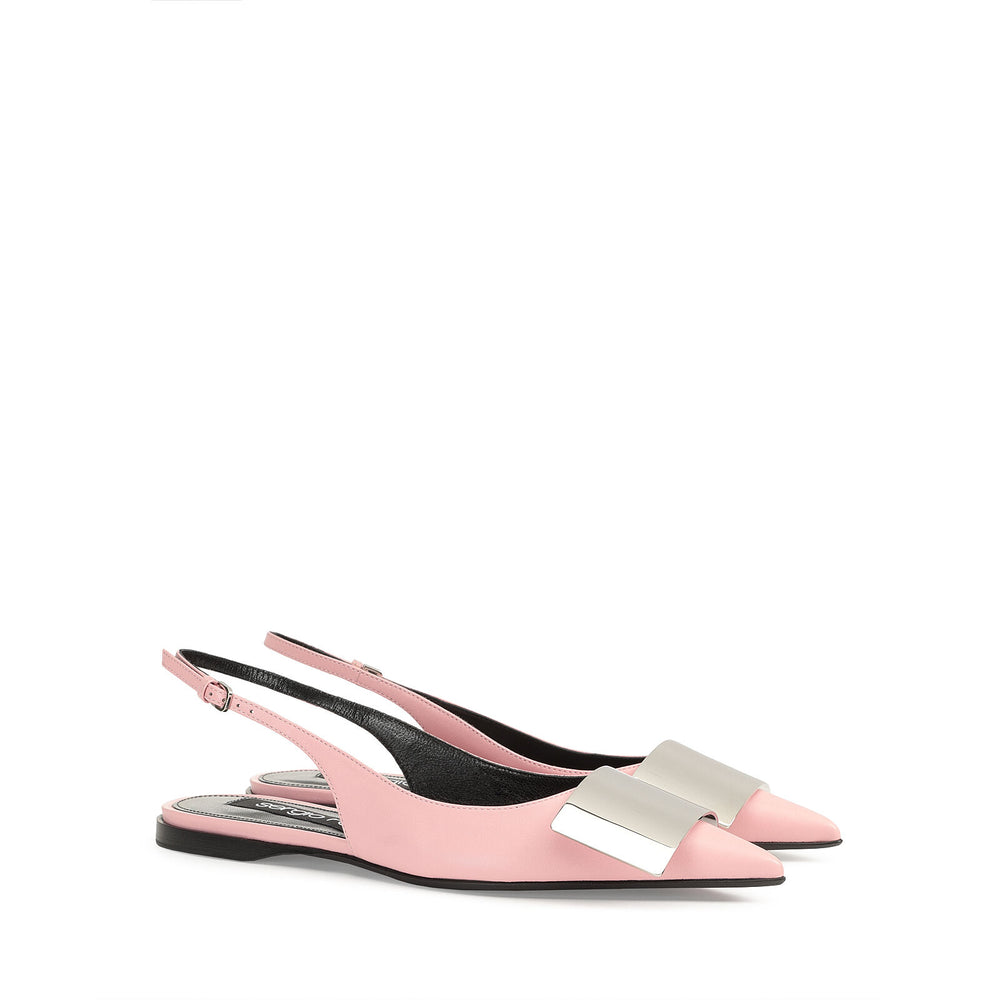 Sr Mirion Pink Slingback Flats - SERGIO ROSSI - Liberty Shoes Australia