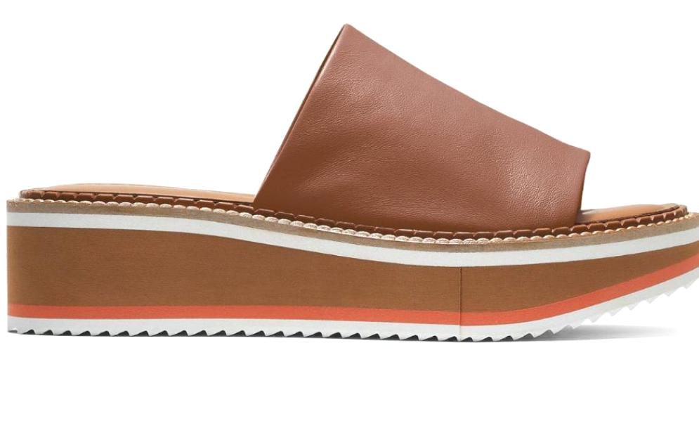 Fast 6 Tan Platform Slides - Clergerie - Liberty Shoes Australia