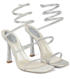 Cleo Silver Strass Crystals Sandals - Rene Caovilla - Liberty Shoes Australia