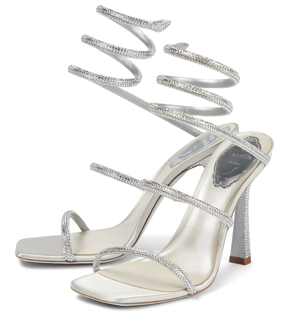 Cleo Silver Strass Crystals Sandals - Rene Caovilla - Liberty Shoes Australia